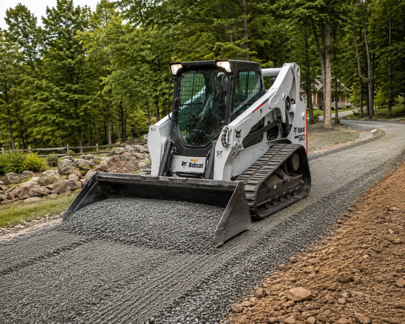 Gravel driveway grading and site work by Everlast Grading