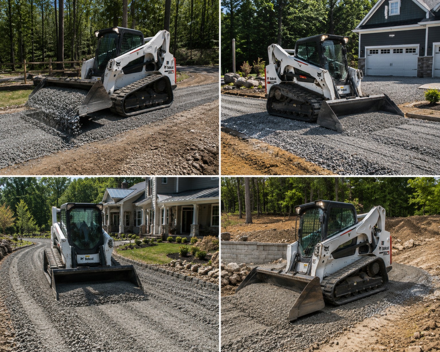 Everlast Grading & Demolition job-site photo of gravel driveway material installation and finishing