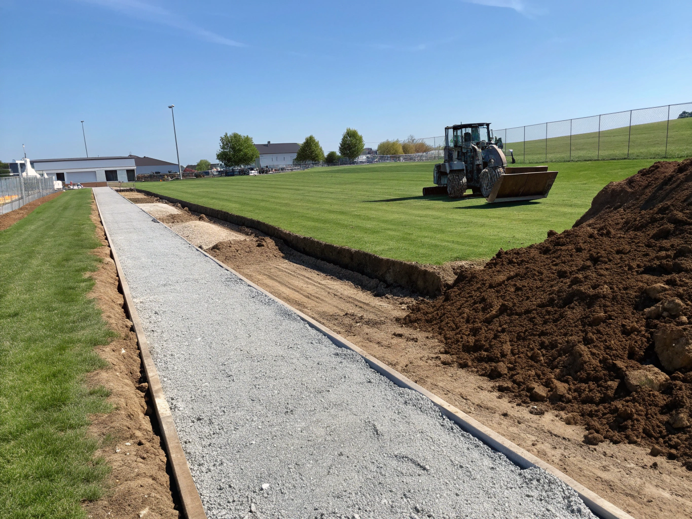 Gravel placement work