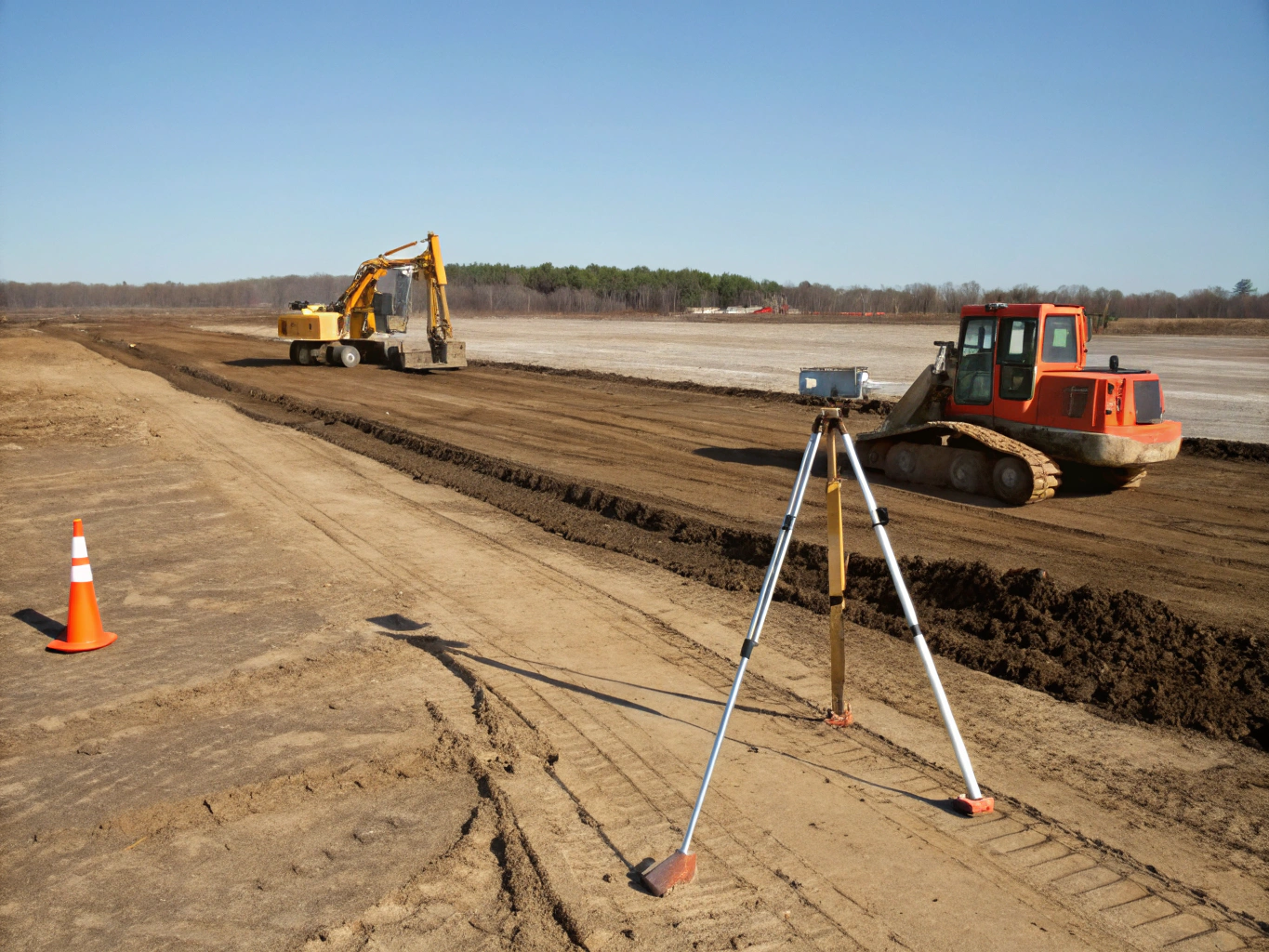 Ground leveling and site preparation