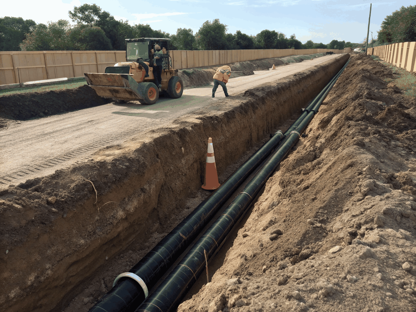Ground preparation and drainage work