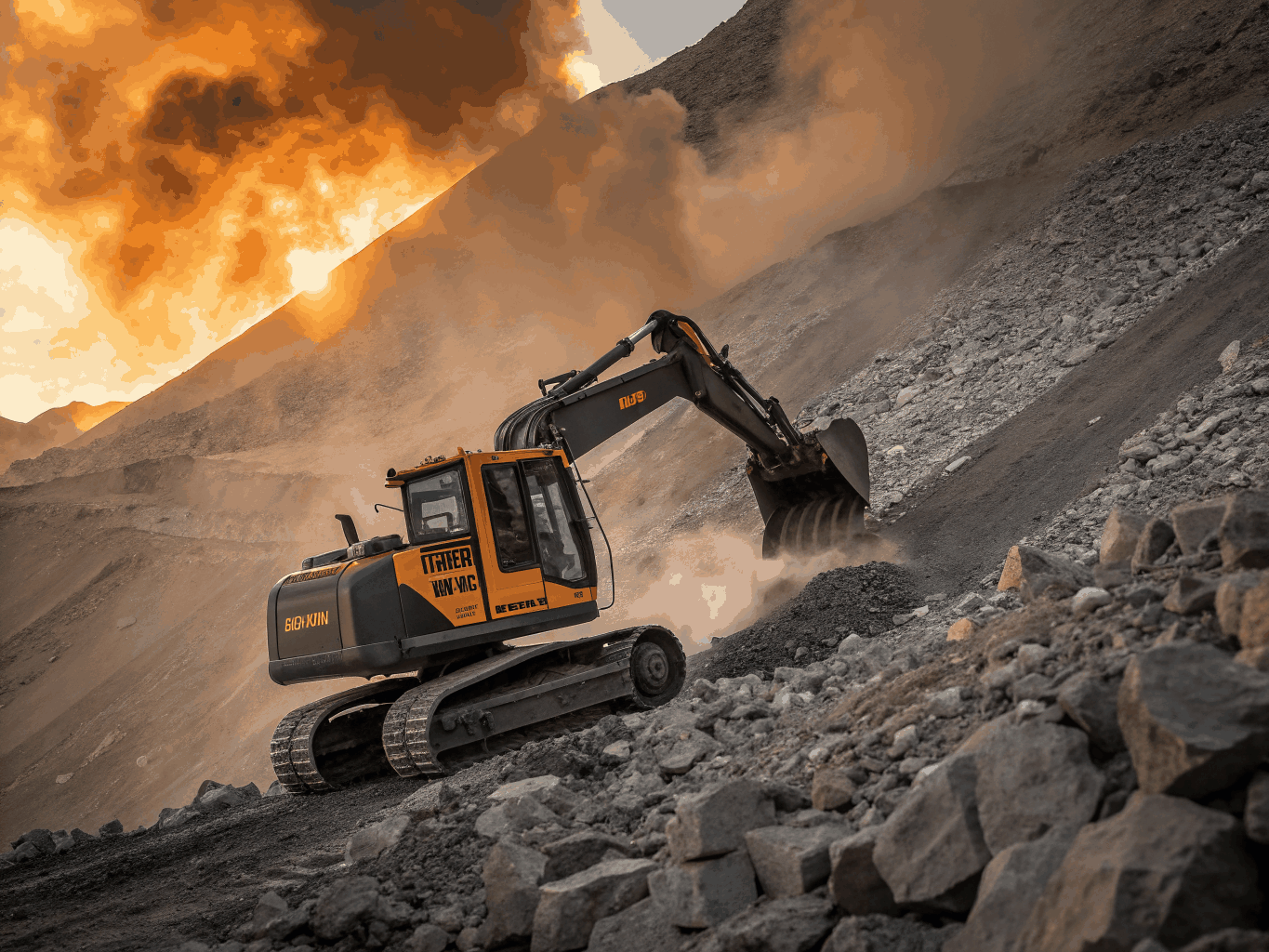 Heavy grading equipment operation