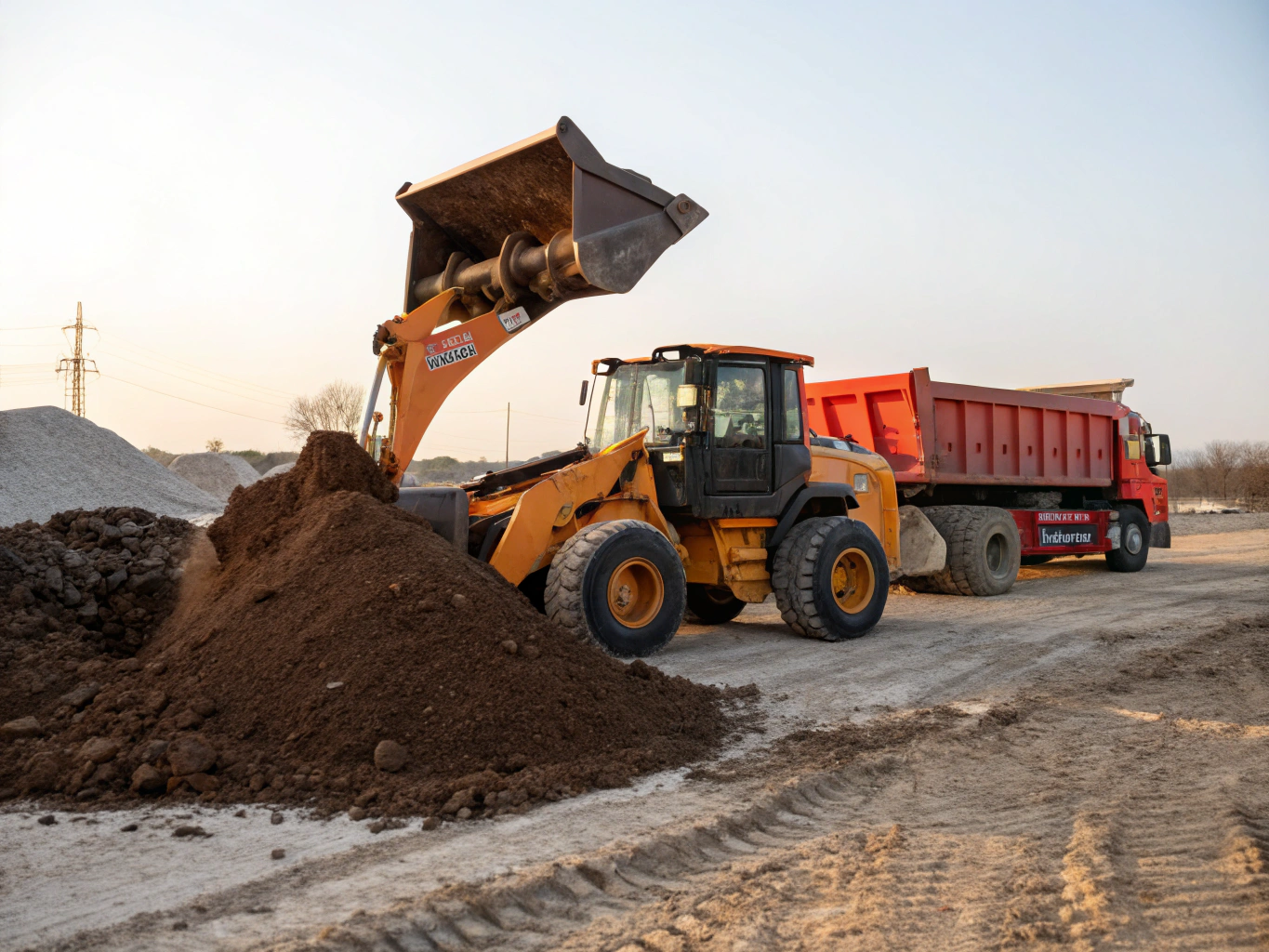 Skid steer grading a residential lot for proper drainage